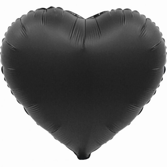 Balon foliowy Serce czarne napełniony helem