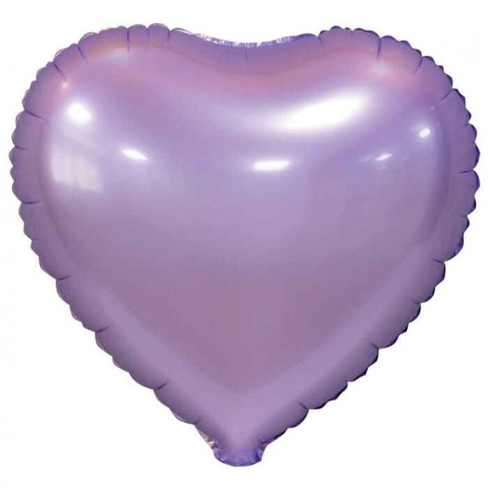 Balon foliowy Serce liliowe napełniony helem