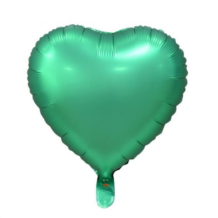 Balon foliowy Serce zielone napełniony helem