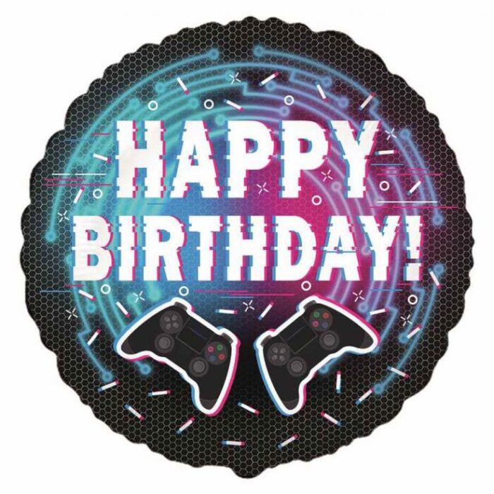 Balon foliowy napełniony helem Happy Birthday – disco