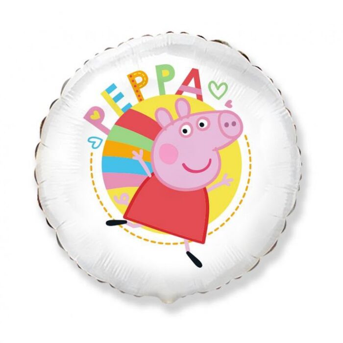 Balon foliowy napełniony helem Świnka Peppa (biały)