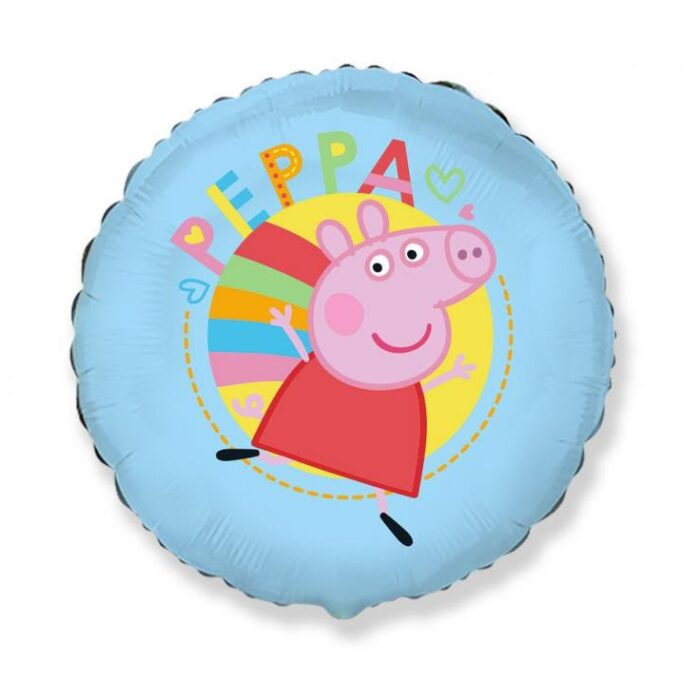 Balon foliowy napełniony helem Świnka Peppa (niebieski)