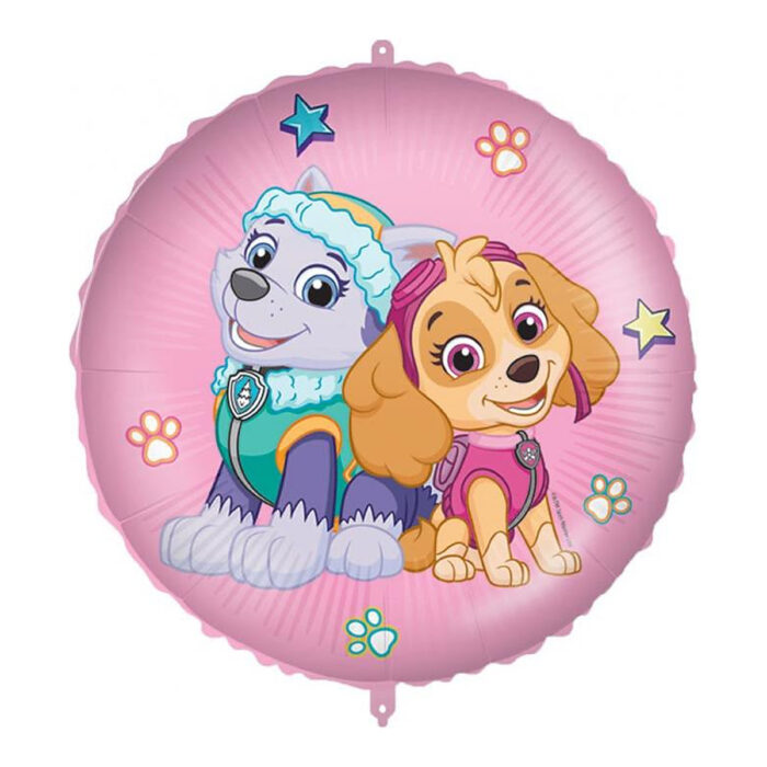 Balon foliowy napełniony helem Psi Patrol różowy